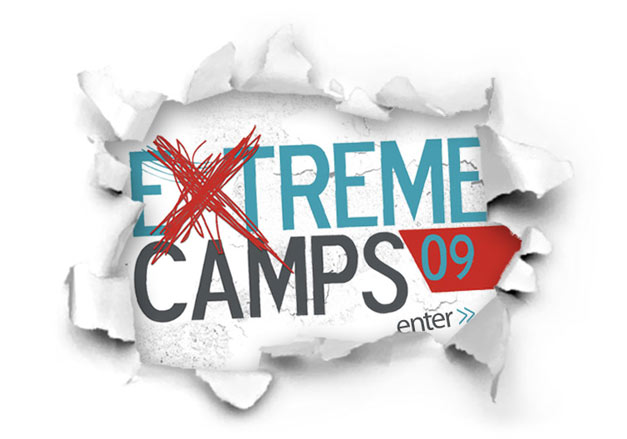 Extreme Camps website artistic liquid